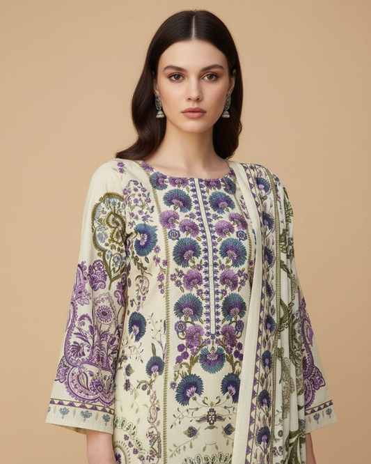 Yaasi Khwaab (unstitched) Saira cloths | cotton suit